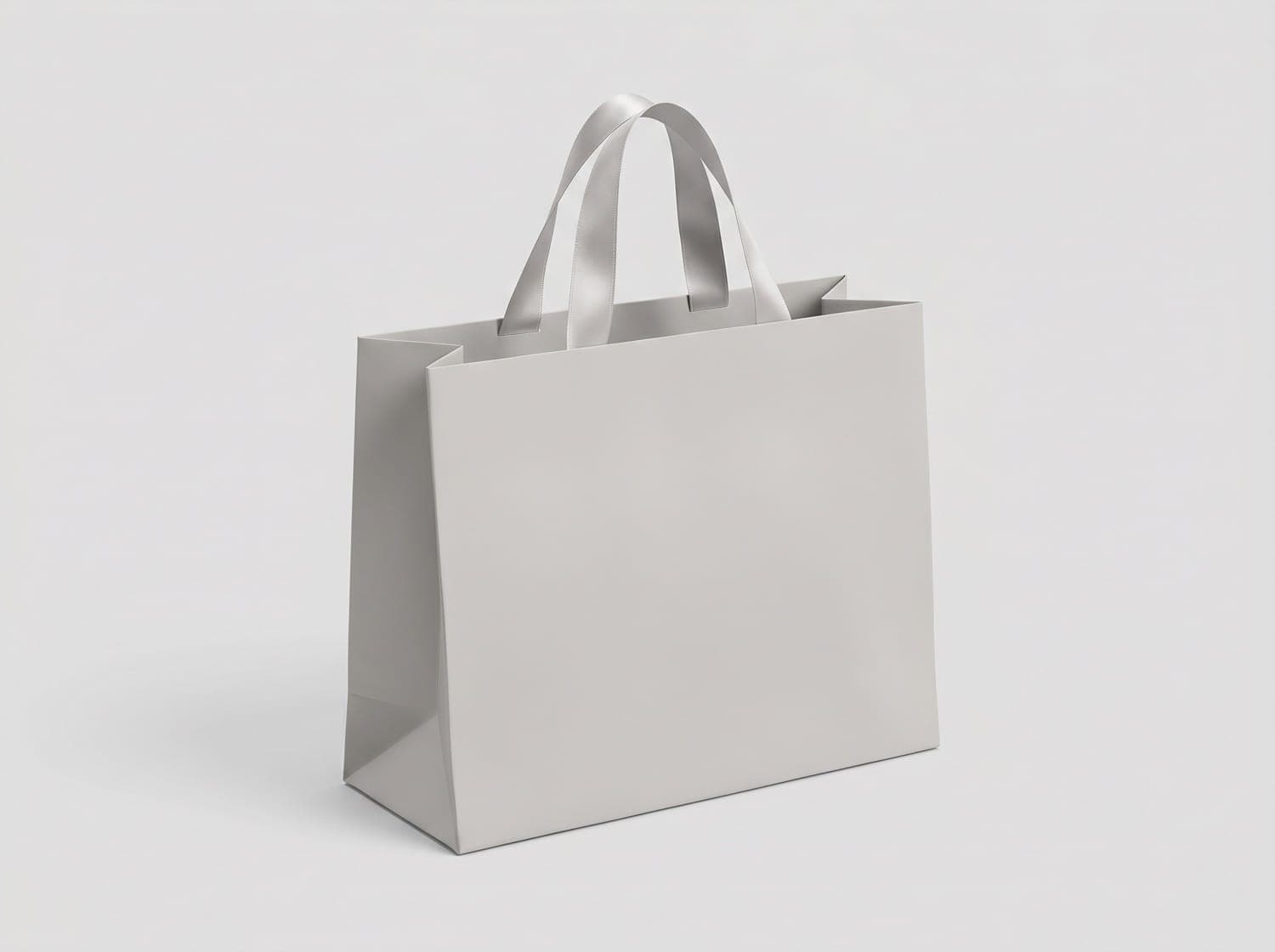 Paper bag — front, handle arched up (clear front)